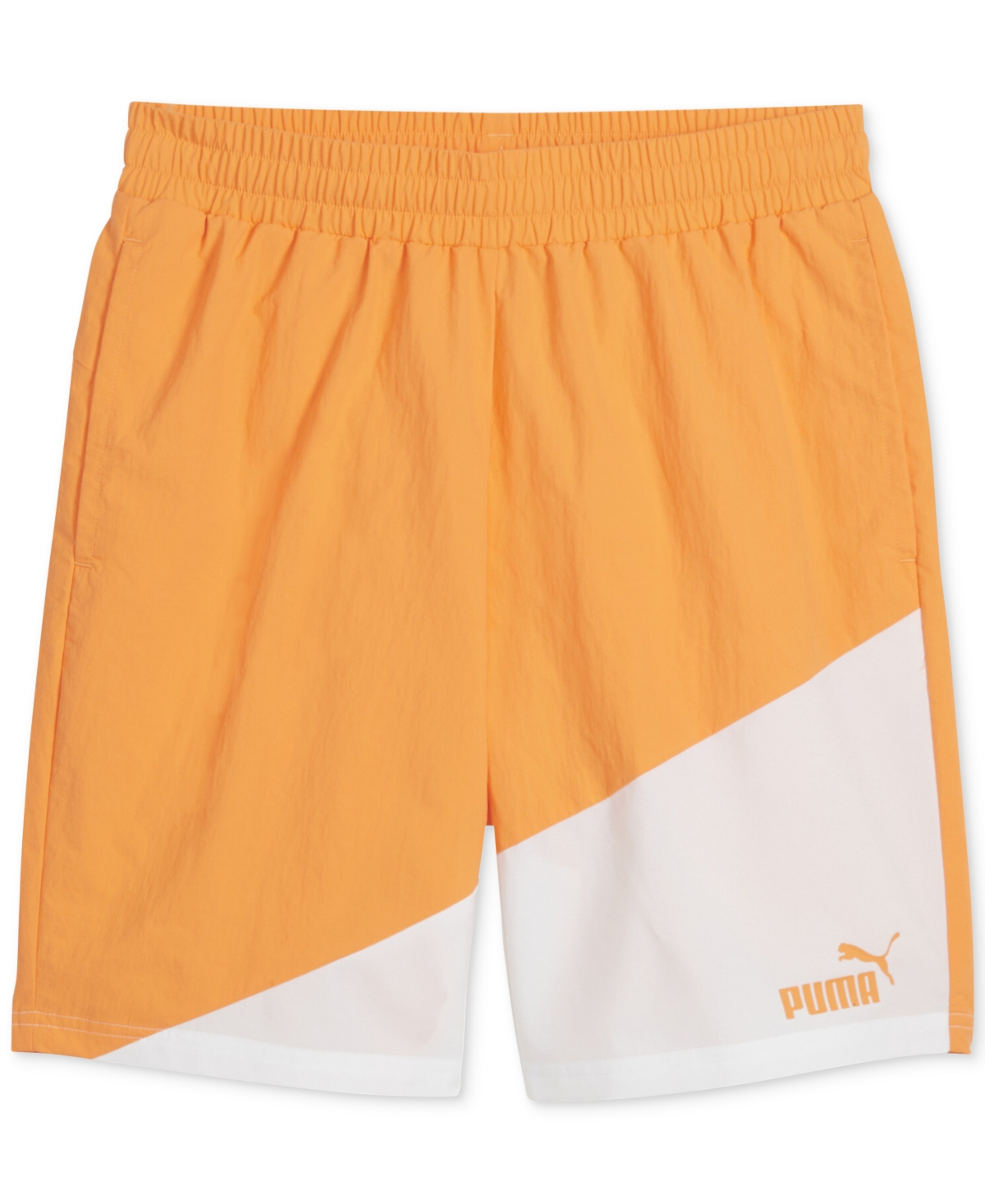 Shop Puma Men's Power Colorblocked Shorts In Clementine