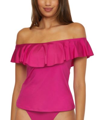 Trina Turk - Women's Monaco Ruffled Off-The-Shoulder Tankini Top