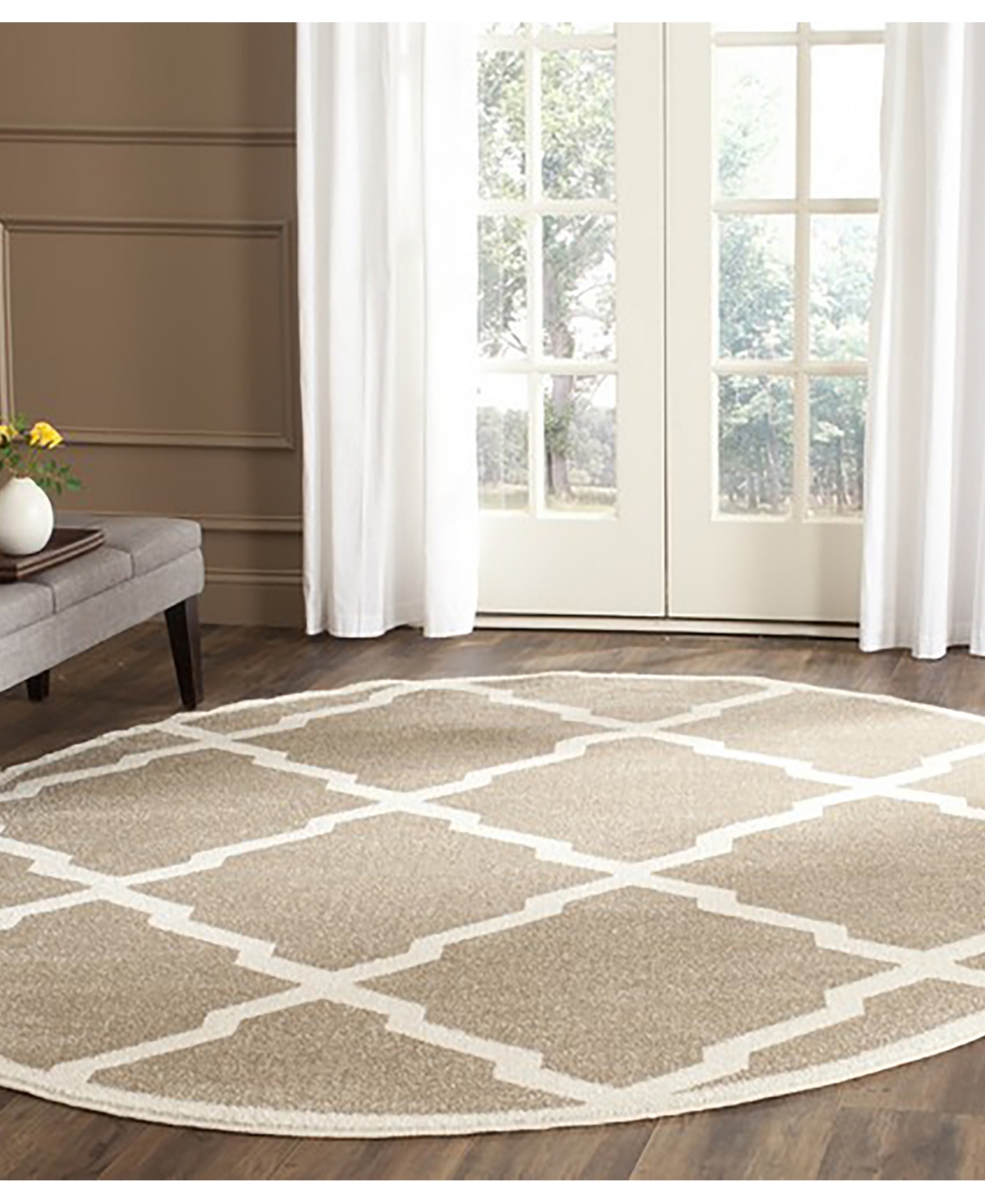 Safavieh Amherst AMT421 Wheat andRound Area Rug - Beige