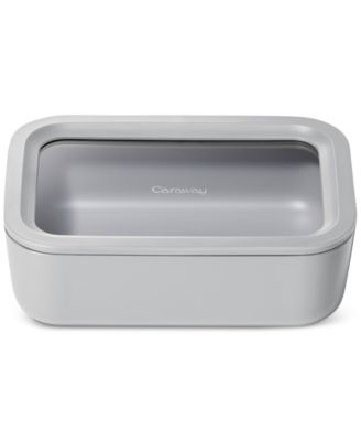 6.6 Cup Glass Food Container Rectangular Shape with Lid