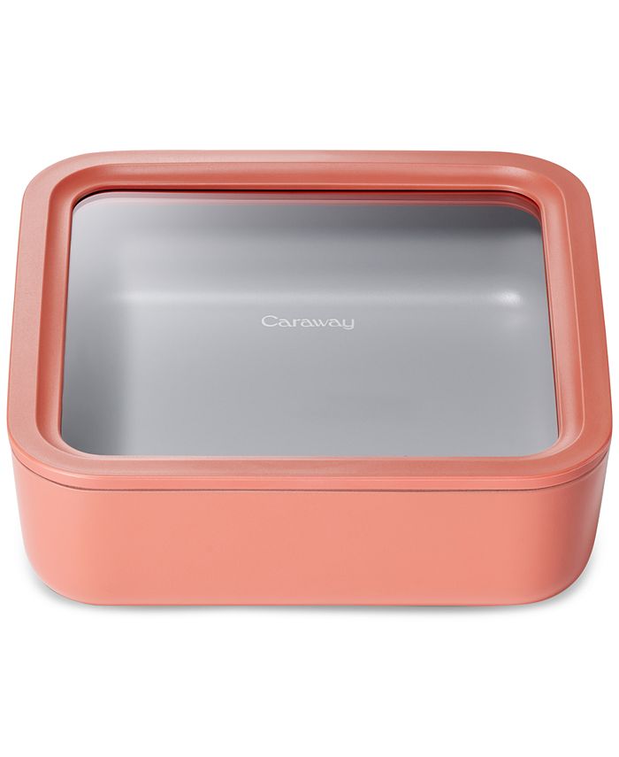 Caraway 10-Cup Glass Food Storage Container with Lid - Pink