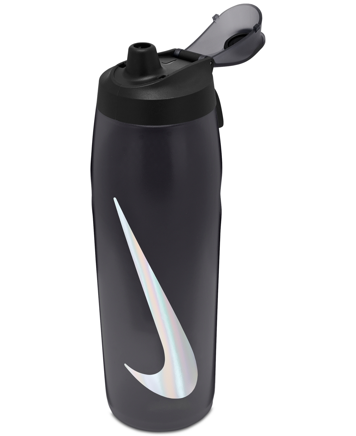 Shop Nike Men's Refuel 32 Oz. Bottle With Locking Lid In Anthracite,black,silver Iridescent