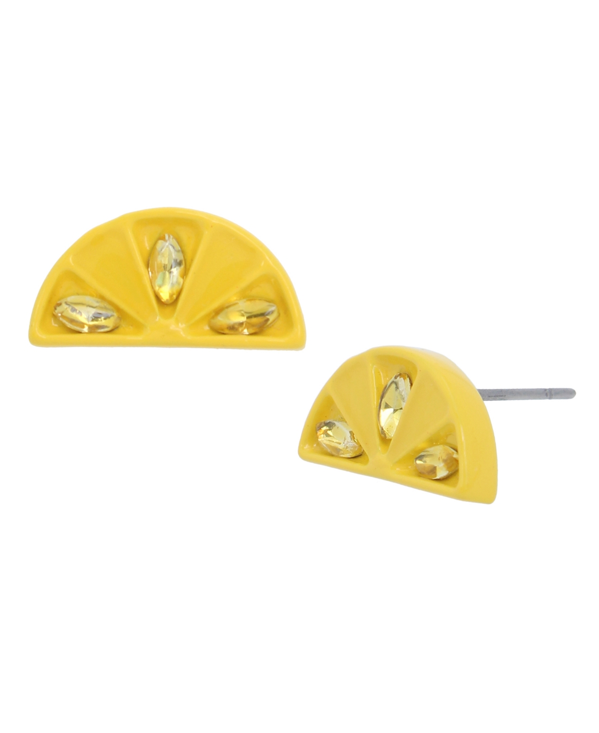 Faux Stone Lemon Stud Earrings - Yellow