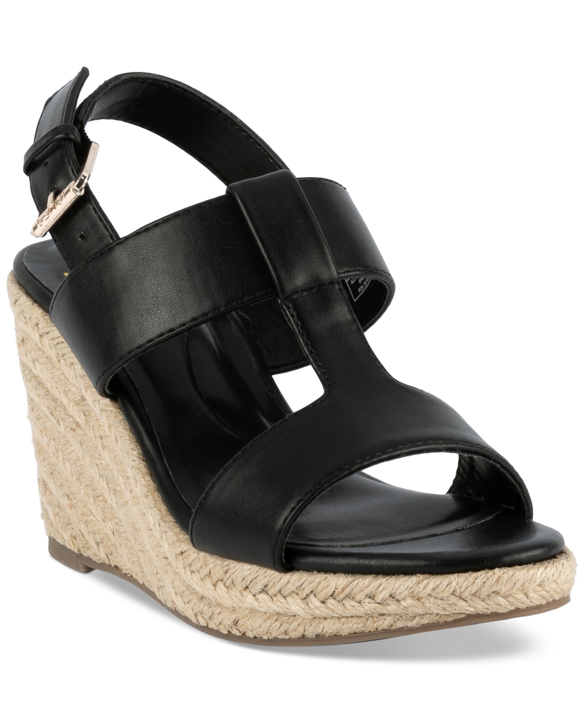 Shop Jones New York Isortee Strappy Espadrille Wedge Sandals, Created For Macy's In Black