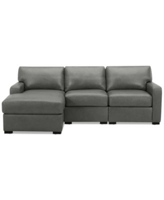 Radley 3-Pc. Leather Modular Chaise Sectional