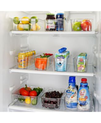 4 Pack Clear Refrigerator Organizer Bins - Narrow Fridge Organizers and Storage Clear