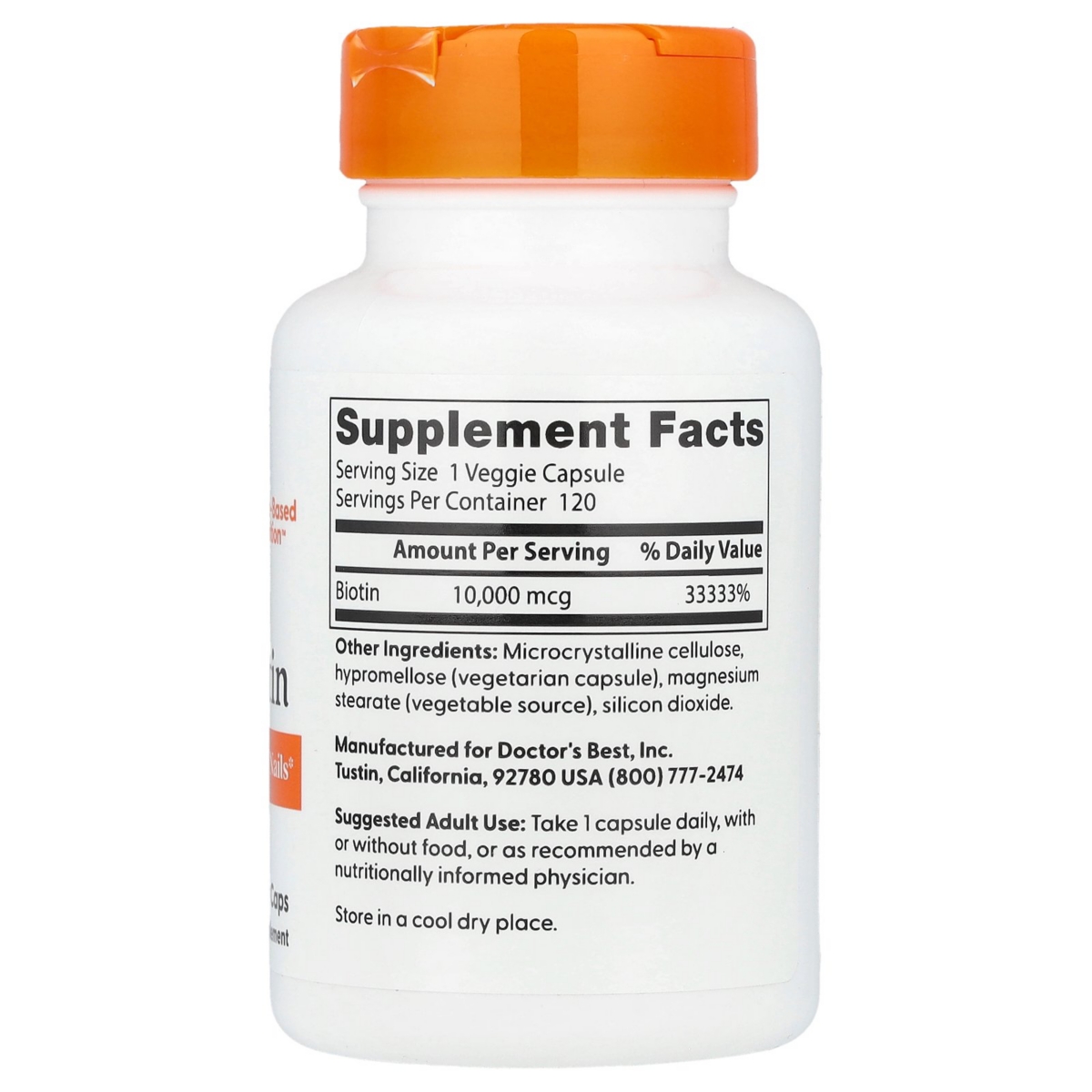 Doctor's Best Biotin 10 000 mcg - Veggie Caps - Assorted Pre-pack (See Table 9
