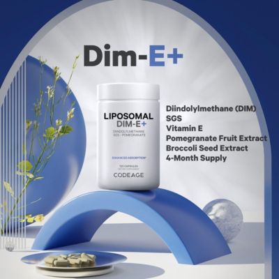 Liposomal DIM Supplement - 4 Months Supply of DIM Vitamins and SGS, Pomegranate, Broccoli, Vitamin E Isomers Tocopherols, 120 Capsules