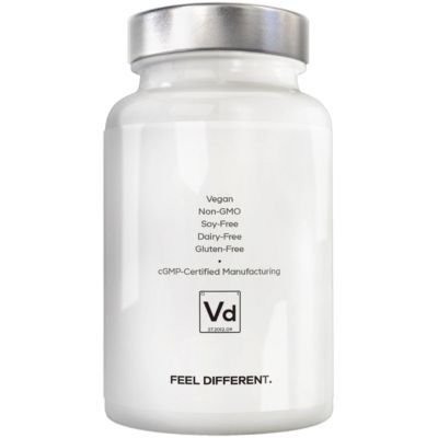 Vitamin D, K2 & Zinc, Cholecalciferol D3 5000 IU, Organic Whole Food Blend with Apple, Blueberry, Cranberry, Elderberry Powder Fruits 60 Capsules