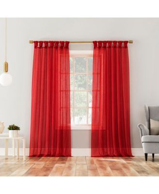 Krista Holiday Twist Tab Sheer Tab Top Curtain Panel