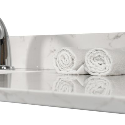 43 X 22 Bathroom Stone Vanity Top Engineered Stone Carrara Marble With Rectangle