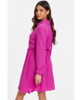 Women's Textured Jersey Shirt Dress