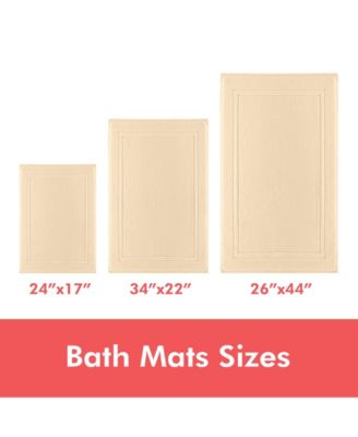 Soft & Absorbent Luxury Cotton Bath Mat  44" x 26 " - 2 Pack