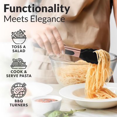 Stainless Steel Kitchen Tongs with Silicone Tips - Set of 2