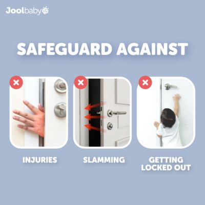 Toddler Jool Door Pinch Guards (6 Pack) – Slam Preventer – Babyproof Doors to Avoid Pinched Fingers & Door Slamming, Keep Pets from Getting Locked In