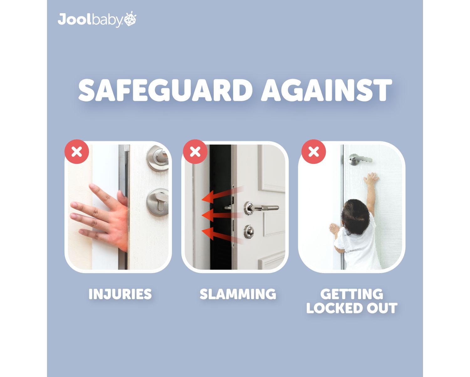 Toddler Jool Door Pinch Guards (6 Pack) – Slam Preventer – Babyproof Doors to Avoid Pinched Fingers & Door Slamming, Keep Pets from Getting Locked In