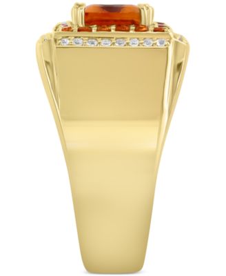 EFFY&reg; Men's Citrine (3-1/2 ct. t.w.) & White Topaz (1/10 ct. t.w.) in Gold-Plated Sterling Silver