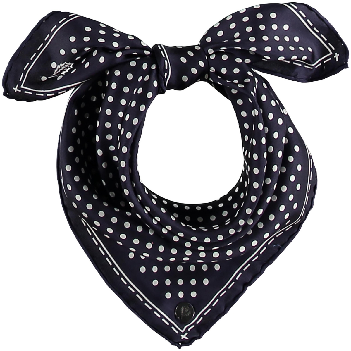 Women's Classic Mini Dot Printed Silk Neck Tie - Misty Blue
