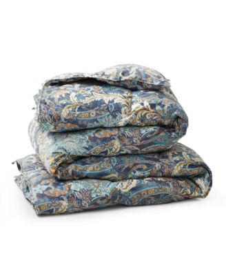 Printed All Season White Goose Feather Fiber Comforter, Full/Queen