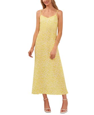 Vince Camuto - Women's Printed V-Neck Spaghetti-Strap Midi Dress