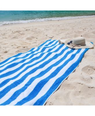 California Cabana Beach Towel (4 Pack, 30x70 in.), Striped, Soft Ringspun Cotton, Oversized Cabana Pool Towel
