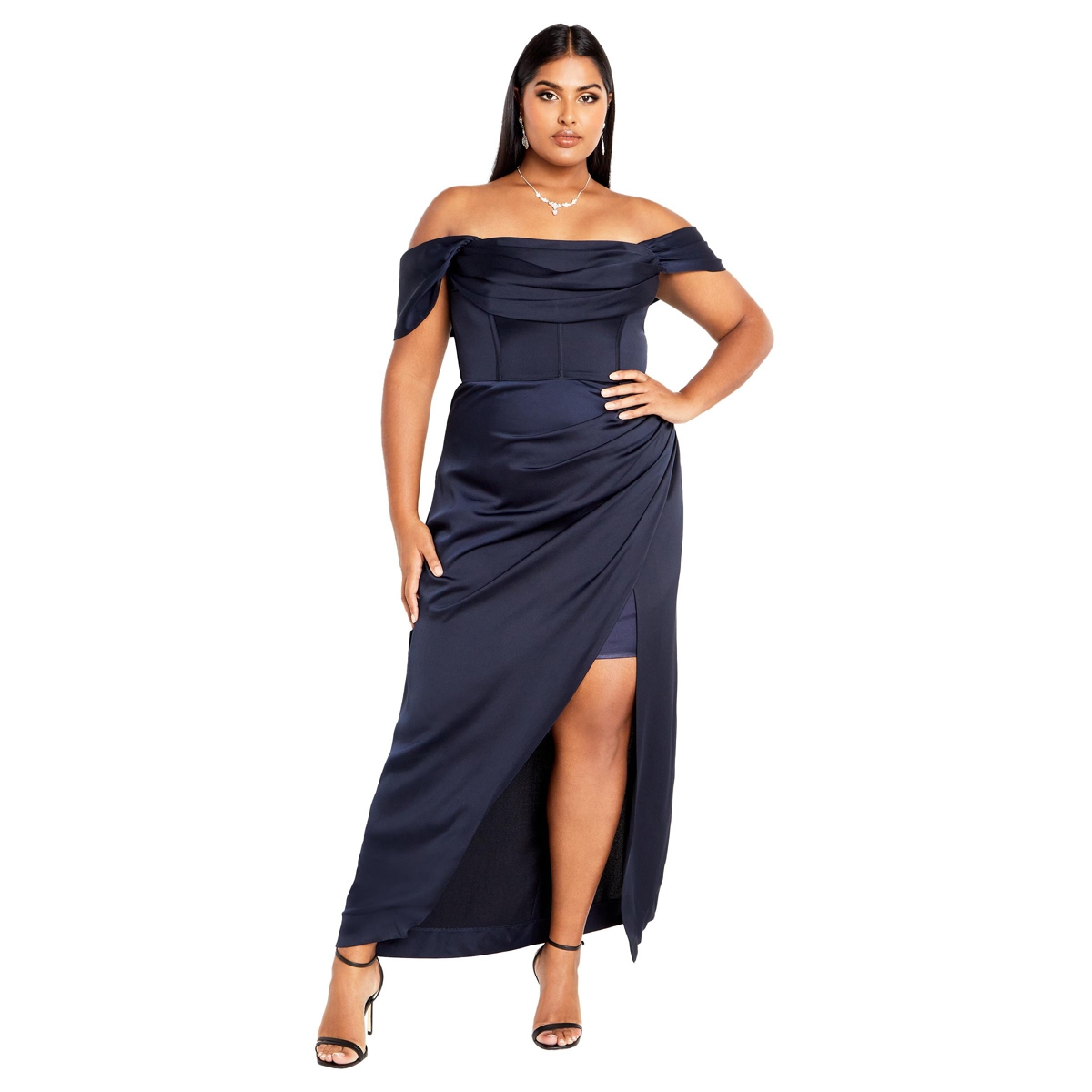 Plus Size Forbidden Love Maxi Dress - Navy