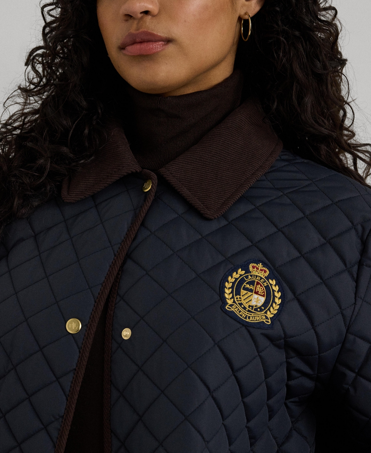 Lauren Ralph Lauren Plus Size Collared Quilted Coat