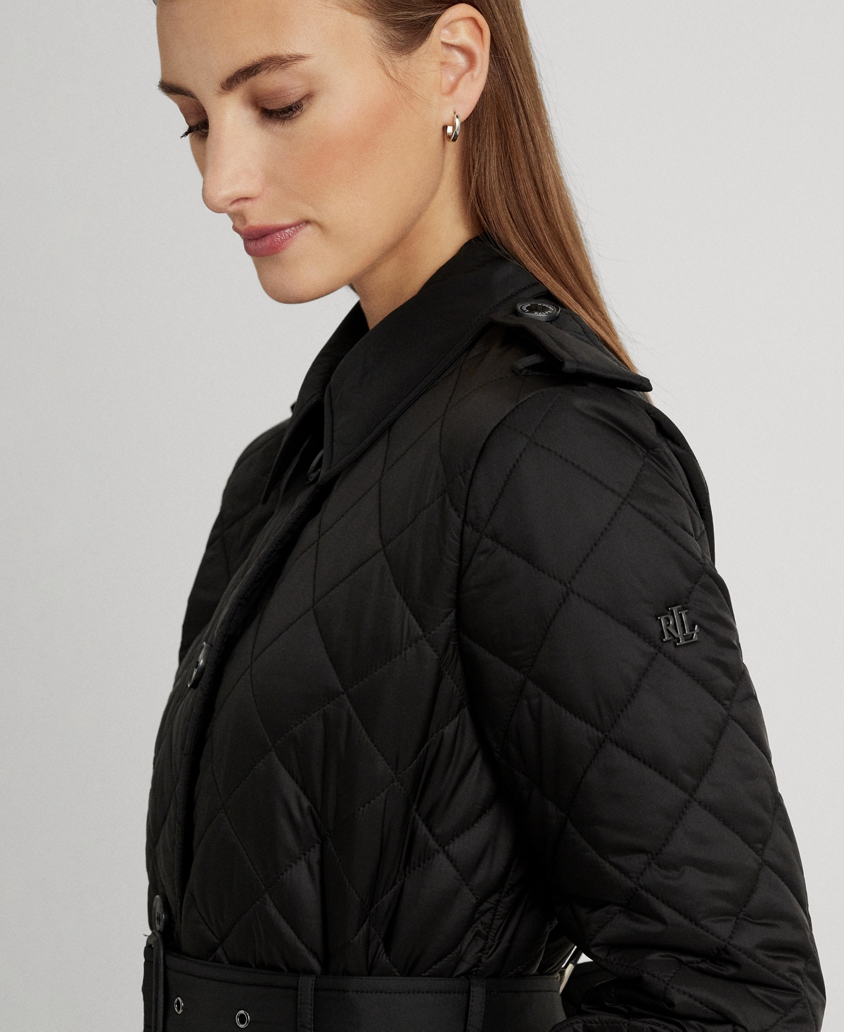 Lauren Ralph Lauren Women's Belted Velboa-Lined Quilted Trench Coat