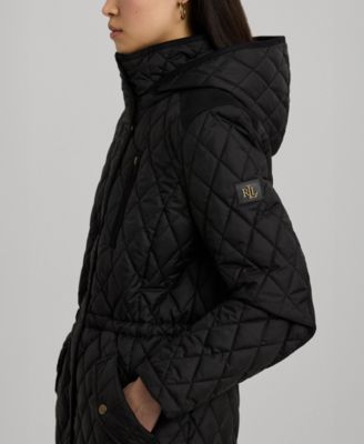 Petite Hooded Quilted Anorak Coat