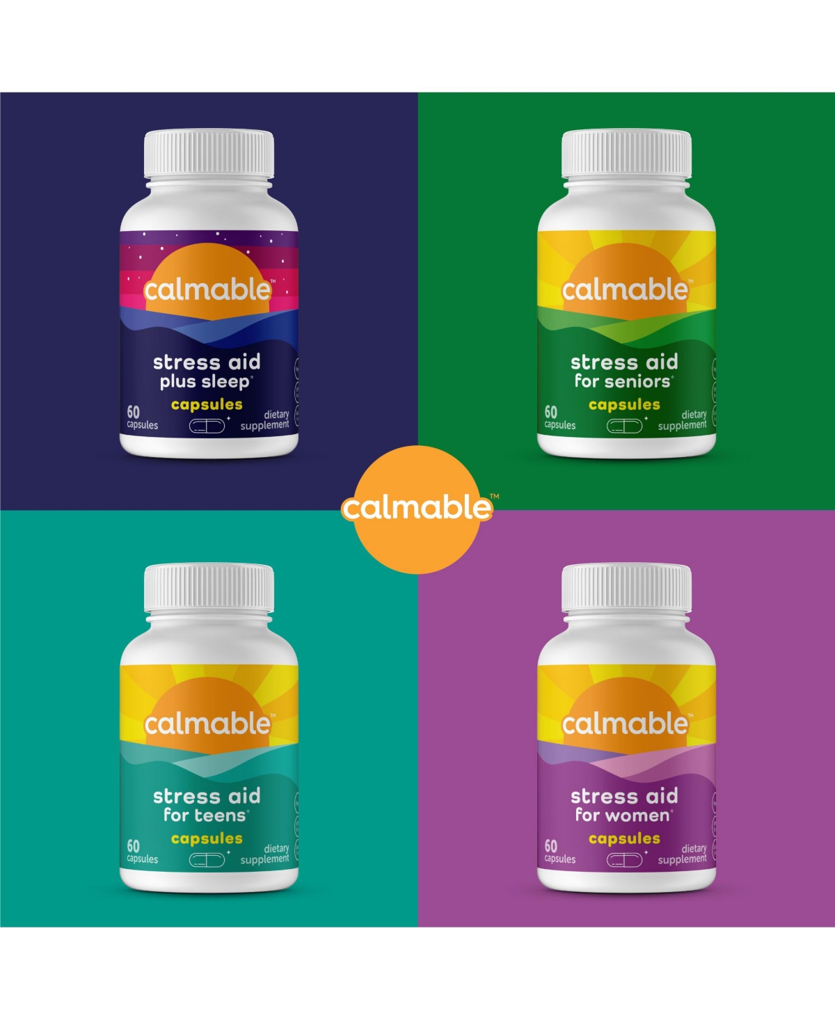Calmable Stress Relief Aid for Men Capsules - Stress Relief - Feel Happy, Calm, Focused and Relaxed and The Most Vibrant You - Capsules - Open Misc