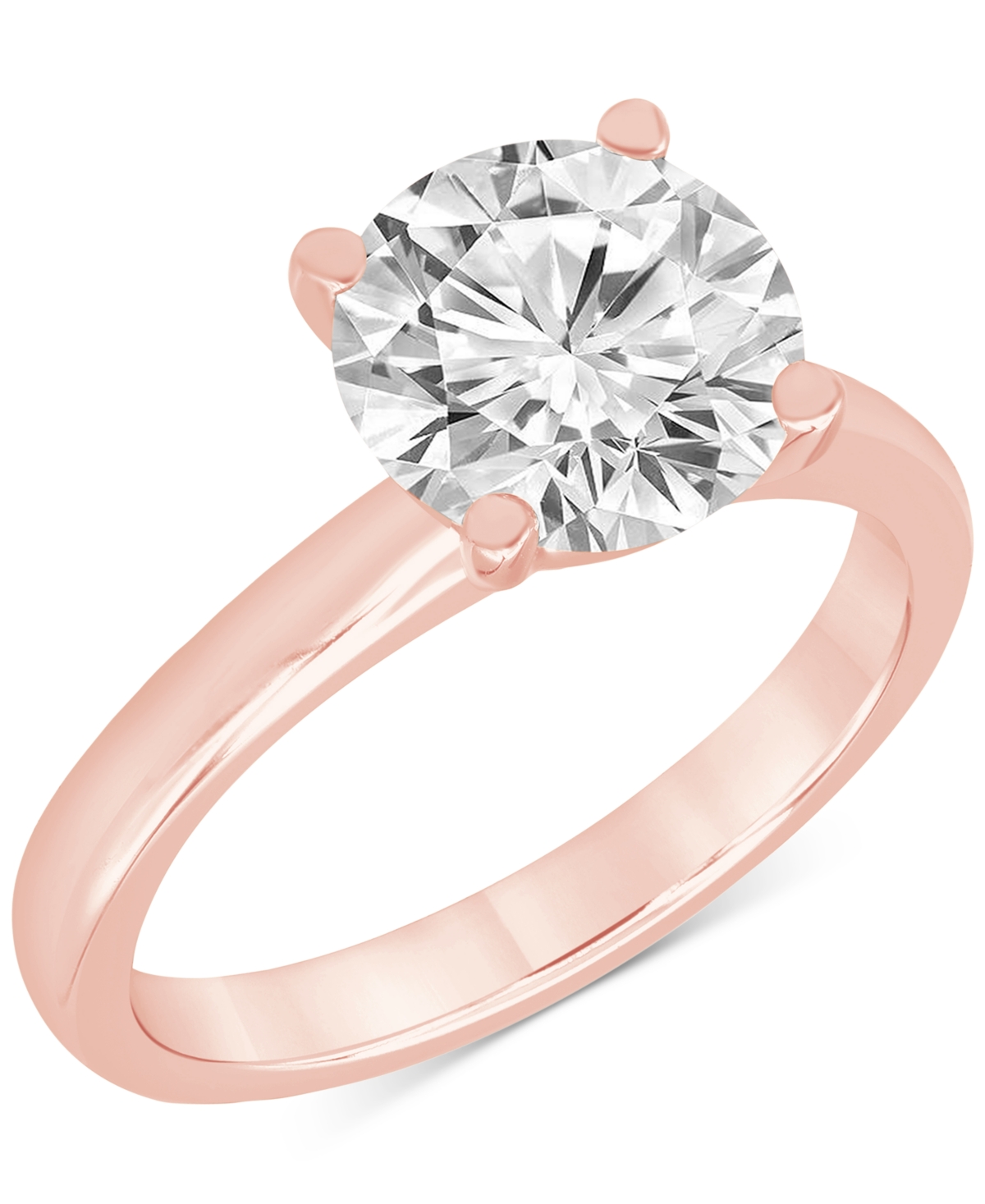 Shop Badgley Mischka Certified Lab Grown Diamond Solitaire Engagement Ring (4 Ct. T.w.) In 14k Gold In Rose Gold