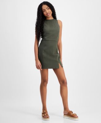 Tinseltown - Juniors' Racer Sleeveless Slit-Hem Dress