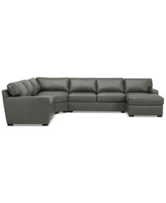 Radley 148" 5-Pc. Leather Wedge Modular Chase Sectional
