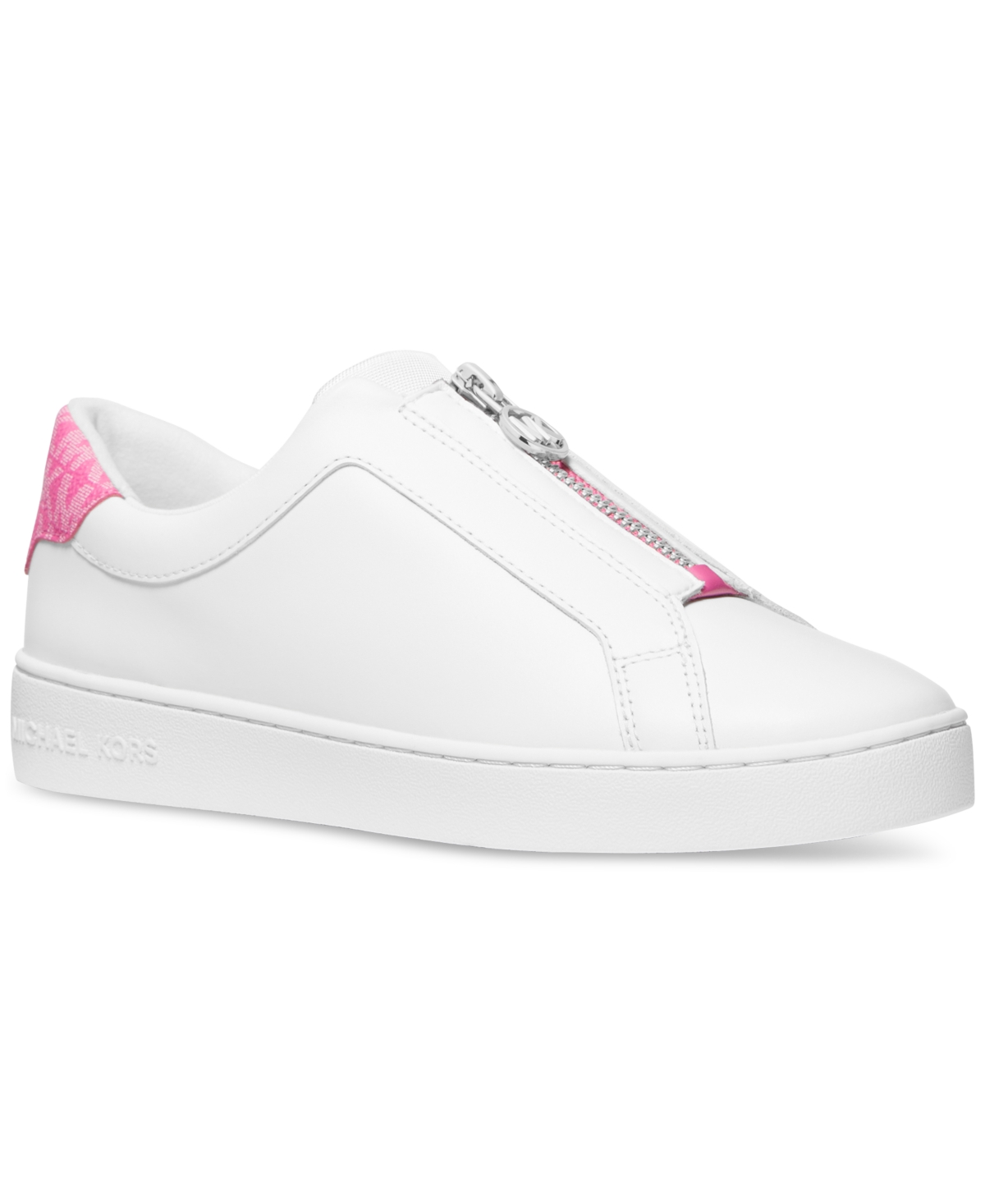 Shop Michael Kors Michael  Women's Keaton Zip Slip-on Sneakers In Cerise Multi