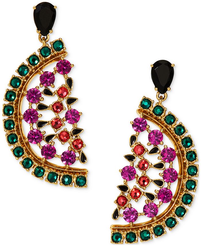 Multicolor - Golden Plated Onyx Stone Earrings