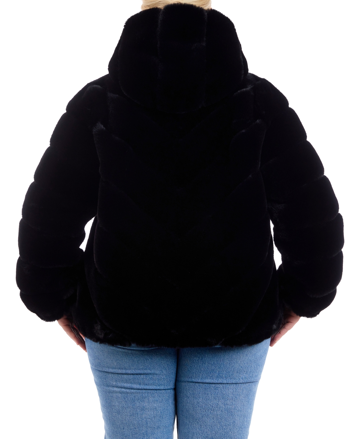 Michael Michael Kors Plus Size Hooded Faux-Fur Coat