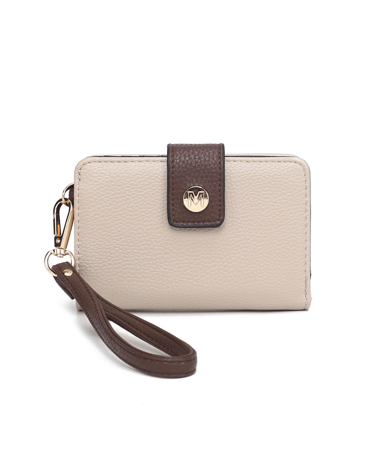Shira Color Block Women's Wallet with wristlet by Mia K - Taupe