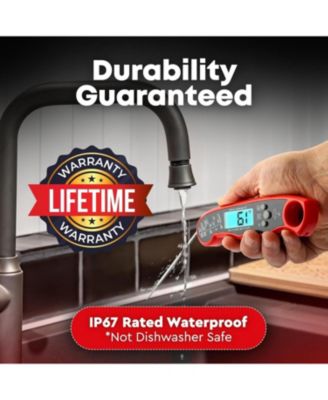 Instant Read Food Thermometer - Waterproof Digital Meat Thermometer