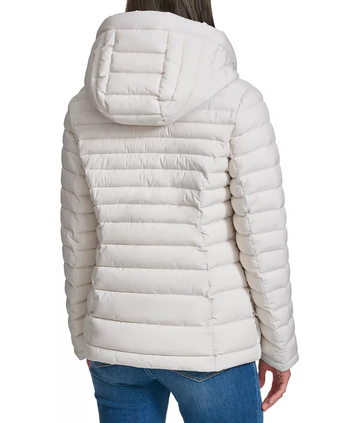 Women's Hooded Packable Puffer Coat - thumbnail 2