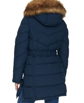 Women's Faux-Fur-Trim Hooded Puffer Coat, Created for Macy's