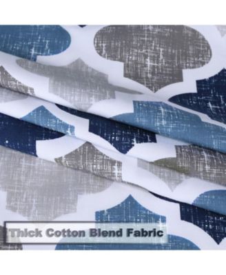 Quatrefoil Print Cotton Blend Fabric Shower Curtain, 72" x 72"