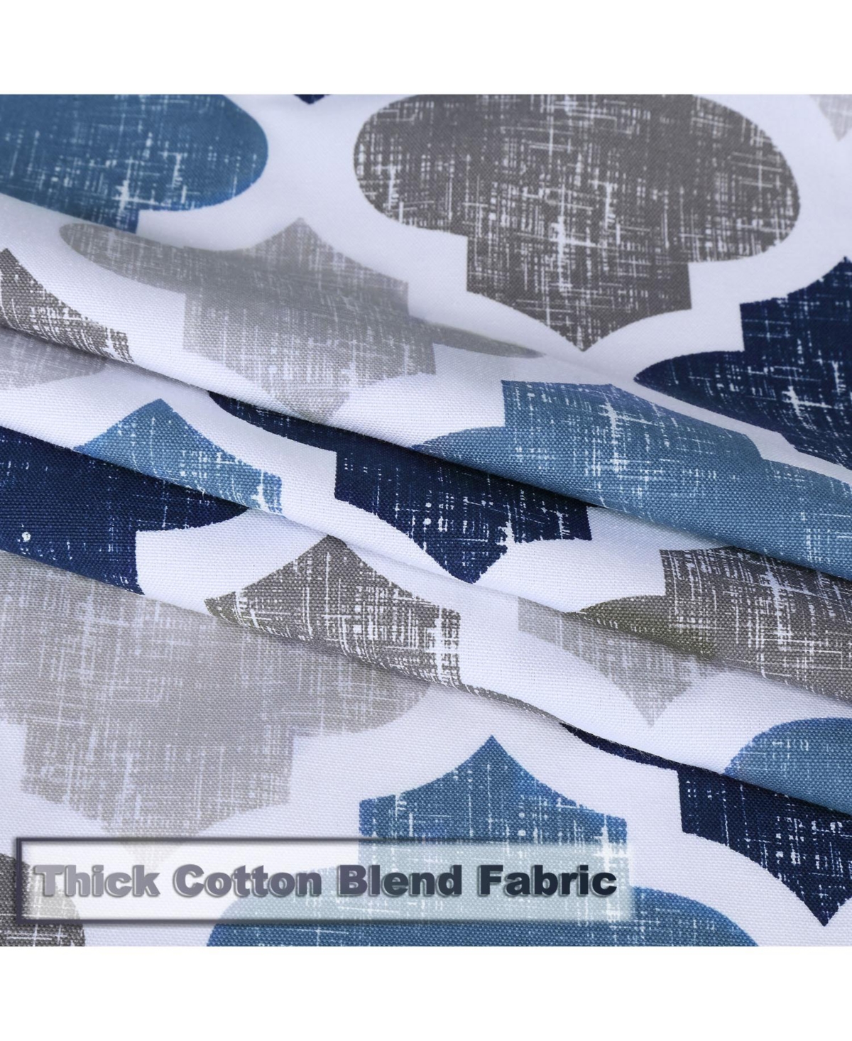 Caromio Quatrefoil Print Cotton Blend Fabric Shower Curtain, 72" x 72"