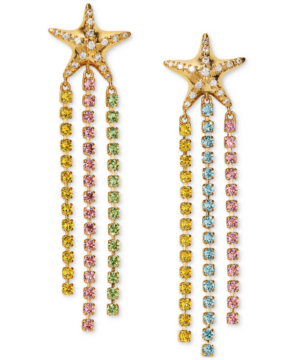 Ajoa By Nadri 18k Gold-plated Multicolor Cubic Zirconia Starfish Statement Earrings