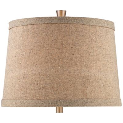 Modern Table Lamp 30.5" Tall Mercury Glass Silver Gourd Natural Linen Drum Shade for Living Room Family Bedroom Nightstand