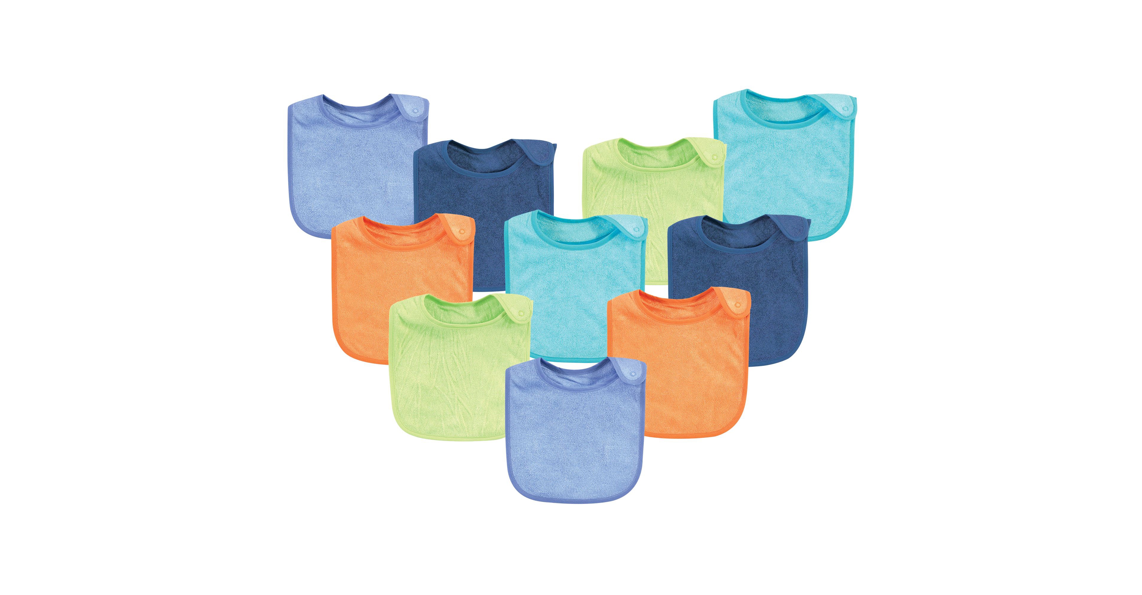 Hudson Baby Infant Boy Rayon from Bamboo Terry Bibs, Gray Mint Lime, One