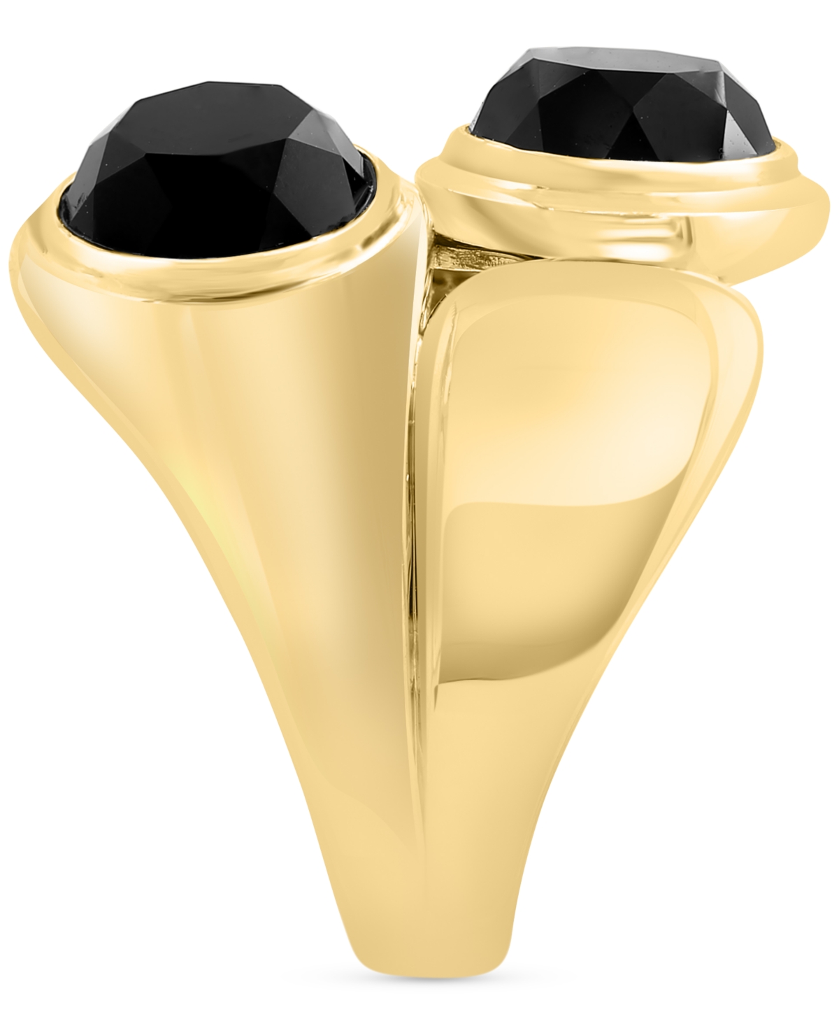 EFFY COLLECTION EFFY ONYX CIRCLE POLISHED STATEMENT RING IN GOLD-PLATED STERLING SILVER 