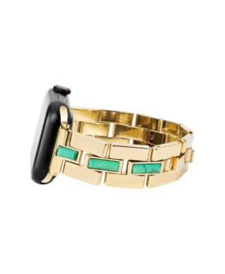 Women's Gold-Tone Bracelet with Genuine Turquoise designed for Apple Watch&reg; 42mm (Series 1-3 only) & 44/45/46/49mm (Ultra & Ultra 2)