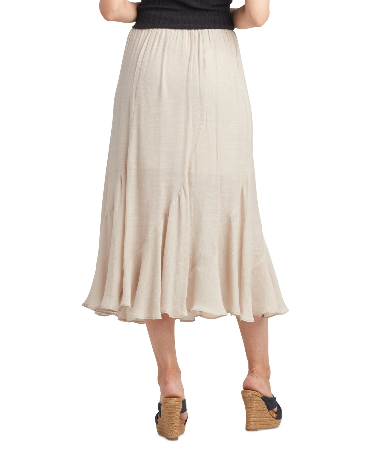 Bcx Juniors' Gauzy-Textured Midi Goddet-Pleat Skirt