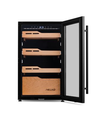 840 Count Electric Cigar Humidor, Built-in Humidification System with Opti-Temp Heating and Cooling Function, Precision Temperature, LED Lighting, and Peek-In Spanish Cedar Drawers