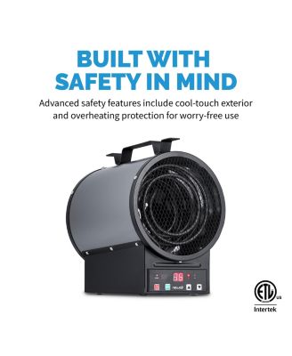 2-in-1 Freestanding or Ceiling/Wall Mounted 240v Electric Garage Heater, 500 sq. ft. with Remote Control, Perfect for Garages